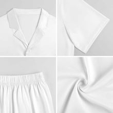 Cargar imagen en el visor de la galería, Conjunto de pijama de manga corta para mujer LM093 personalizado con patrón foto texto (impresión de imagen única)