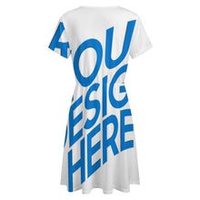Cargar imagen en el visor de la galería, Vestido de manga corta para mujer LM414 personalizado con patrón foto texto
