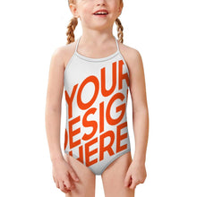 Cargar imagen en el visor de la galería, Bañador de una pieza con tirantes SDS301 para niñas personalizado con patrón foto texto