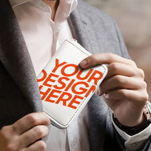 Cargar imagen en el visor de la galería, Tarjetero de piel sintética con cremallera personalizado con patrón foto texto (impresión de imágenes múltiples)
