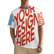 Cargar imagen en el visor de la galería, Camiseta unisex de cuello redondo acanalado Camiseta ajustada de manga corta NT personalizado con patrón foto texto (impresión de imágenes múltiples)