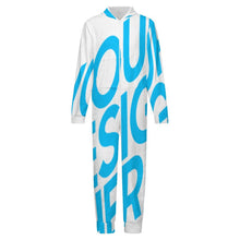 Cargar imagen en el visor de la galería, Mono de franela con capucha y cremallera de manga larga LTWY87 para niños de 2 a 15 años personalizado con patrón foto texto (impresión de imagen única)