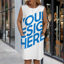 Cargar imagen en el visor de la galería, Vestido de Mujer con Bolsillos LM456 personalizado con patrón foto texto (impresión de imagen única)