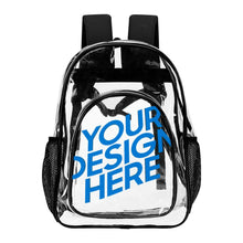 Cargar imagen en el visor de la galería, Mochila Escolar transparente con Bolsillo de Malla personalizado con patrón foto texto