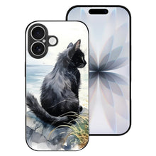 Cargar imagen en el visor de la galería, Mobile Phone Case for Apple IPhone 18 Black Cat, Back, Watercolor, Natural Style IPhone 18