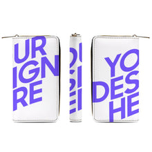 Cargar imagen en el visor de la galería, Cartera de piel para mujer y hombre personalizado con patrón foto texto (misma imagen en ambos lados)