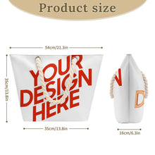 Cargar imagen en el visor de la galería, Bolsa de mano de cuerda de cáñamo de gran capacidad personalizado con patrón foto texto (impresión de imágenes múltiples)