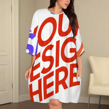 Cargar imagen en el visor de la galería, Pijama de felpa para mujer talla grande LM475 personalizado con patrón foto texto (impresión de imágenes múltiples)