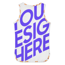 Cargar imagen en el visor de la galería, Camiseta sin mangas con abertura y dobladillo plano para mujer BX12 personalizado con patrón foto texto