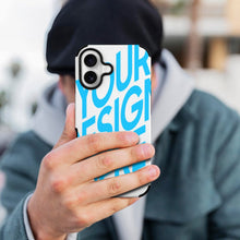 Cargar imagen en el visor de la galería, Funda para móvil de piel sintética para iPhone 16 personalizado con patrón foto texto