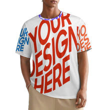 Cargar imagen en el visor de la galería, Camiseta unisex de cuello redondo acanalado Camiseta ajustada de manga corta NT personalizado con patrón foto texto (impresión de imágenes múltiples)