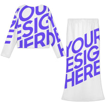 Cargar imagen en el visor de la galería, Conjunto de falda larga para mujer LYQ165 personalizado con patrón foto texto