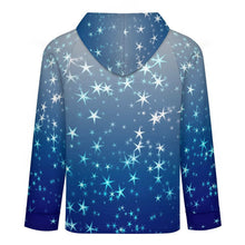 Cargar imagen en el visor de la galería, Raglan Sleeve Hoodie Stars, Blue, Gradients
