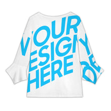 Cargar imagen en el visor de la galería, Top con cuello en V y mangas de pétalos para mujer KCL personalizado con patrón foto texto