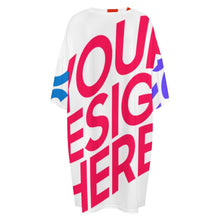 Cargar imagen en el visor de la galería, Camisón holgado de manga corta para mujer talla grande LM475 personalizado con patrón foto texto (impresión de imágenes múltiples)