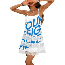 Cargar imagen en el visor de la galería, Vestido lencero con ribete de encaje para mujer SDS2520 personalizado con patrón foto texto (impresión de imagen única)