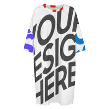 Cargar imagen en el visor de la galería, Camisón holgado de manga corta para mujer talla grande LM475 personalizado con patrón foto texto (impresión de imágenes múltiples)