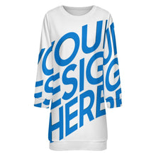 Cargar imagen en el visor de la galería, Vestido Suéter de Manga Larga para Mujer LM565 personalizado con patrón foto texto (impresión de imagen única)