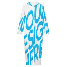 Cargar imagen en el visor de la galería, Mono de franela con capucha y cremallera de manga larga LTWY87 para niños de 2 a 15 años personalizado con patrón foto texto (impresión de imagen única)