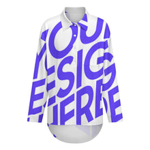 Cargar imagen en el visor de la galería, Camisa de Hombros Caídos para Mujer LM554 personalizado con patrón foto texto (impresión de imagen única)
