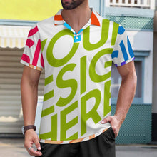 Cargar imagen en el visor de la galería, Polos de corte regular para hombre personalizado con patrón foto texto (impresión de imágenes múltiples)