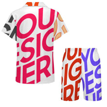 Cargar imagen en el visor de la galería, Conjunto de pijama informal de manga corta para niños LM131 personalizado con patrón foto texto (impresión de imágenes múltiples)