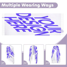 Cargar imagen en el visor de la galería, Bufanda con borlas para mujer de gran tamaño 200 cm 70 cm x 10 cm personalizado con patrón foto texto