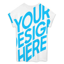 Cargar imagen en el visor de la galería, Camiseta de manga corta con hombros caídos para mujer NT105 Nombre personalizado con patrón foto texto (impresión de imagen única)
