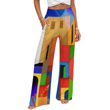 Cargar imagen en el visor de la galería, Pantalón Ancho de Cintura Alta Elástica Personalizable para Mujer
