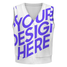 Cargar imagen en el visor de la galería, Chaleco de punto sin mangas para mujer LM562 personalizado con patrón foto texto