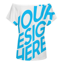 Cargar imagen en el visor de la galería, Camiseta de manga corta con hombros descubiertos para mujer LM076 personalizado con patrón foto texto (impresión de imagen única)