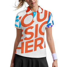 Cargar imagen en el visor de la galería, Polo de dos botones para mujer MWL637 personalizado con patrón foto texto (impresión de imágenes múltiples)
