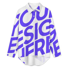 Cargar imagen en el visor de la galería, Camisa de Hombros Caídos para Mujer LM554 personalizado con patrón foto texto (impresión de imagen única)