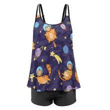 Cargar imagen en el visor de la galería, Tankini Vestido con Short | Bañador Falda 2 Piezas Tallas Grandes