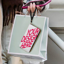 Cargar imagen en el visor de la galería, Cartera larga de cuero con cordón personalizado con patrón foto texto (diferentes imágenes en la parte delantera y trasera)