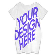 Cargar imagen en el visor de la galería, Vestido midi con cuello de pico para mujer y manga corta A96Q personalizado con patrón foto texto