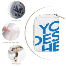 Cargar imagen en el visor de la galería, Tarjetero de piel personalizado con patrón foto texto (impresión de imagen única)