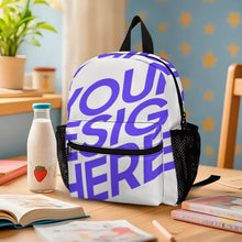 Cargar imagen en el visor de la galería, Mochila Escolar Infantil 33.5 x 25 x 13.5 cm Totalmente personalizado con patrón foto texto (impresión de imagen única)