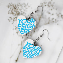 Cargar imagen en el visor de la galería, Pendientes de madera natural colgantes para mujeres y niñas SS1405003 Personalizados con Foto, Texto o Logo