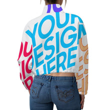 Cargar imagen en el visor de la galería, Chaqueta corta de polar con capucha para mujer MWL476 personalizado con patrón foto texto (impresión de imágenes múltiples)