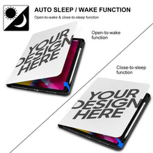 Cargar imagen en el visor de la galería, Funda para iPad versión libro de alta calidad para iPad Pro Air 2021 2020 con ranura para bolígrafo personalizado con patrón foto texto (impresión de imágenes múltiples)