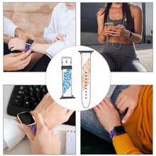 Cargar imagen en el visor de la galería, Correa Compatible de Reloj Correa de Cuero PU de Apple Watch para iWatch 5 / 4 / 3 / 2 / 1 con Estampado Frontal 3C0722006 Personalizada Impresion Completa con Foto Logo Patrón Texto