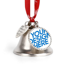 Cargar imagen en el visor de la galería, Campana de Navidad Decoraciones para árboles de Navidad Colgante de campana de metal Adornos colgantes personalizado con patrón foto texto