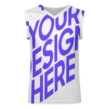 Cargar imagen en el visor de la galería, Camiseta TK de chaleco de baloncesto con cuello en V para hombre personalizado con patrón foto texto (impresión de imagen única)