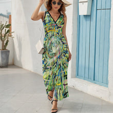 Cargar imagen en el visor de la galería, Vestido Largo Sin Mangas Mujer Escote V | Volante y Personalizable