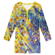 Cargar imagen en el visor de la galería, Long-sleeved Bodysuit Shorts Colorful Splash Ink