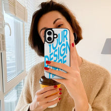 Cargar imagen en el visor de la galería, Funda protectora de piel de TPU para IPhone 16 con función atril Funda plegable para teléfono personalizado con patrón foto texto