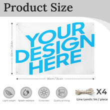 Cargar imagen en el visor de la galería, Bandera con un agujero en cada esquina personalizado con patrón foto texto