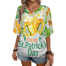 Cargar imagen en el visor de la galería, Camiseta Mujer Escote V Fruncido Lateral | Seda de Leche Personalizable