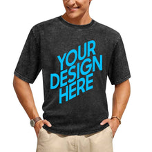 Cargar imagen en el visor de la galería, Camiseta de manga corta con hombros caídos estilo boutique retro personalizado con patrón foto texto